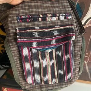 Vintage Boho Multicolor Patterned Crossbody Bag 13" X 11"